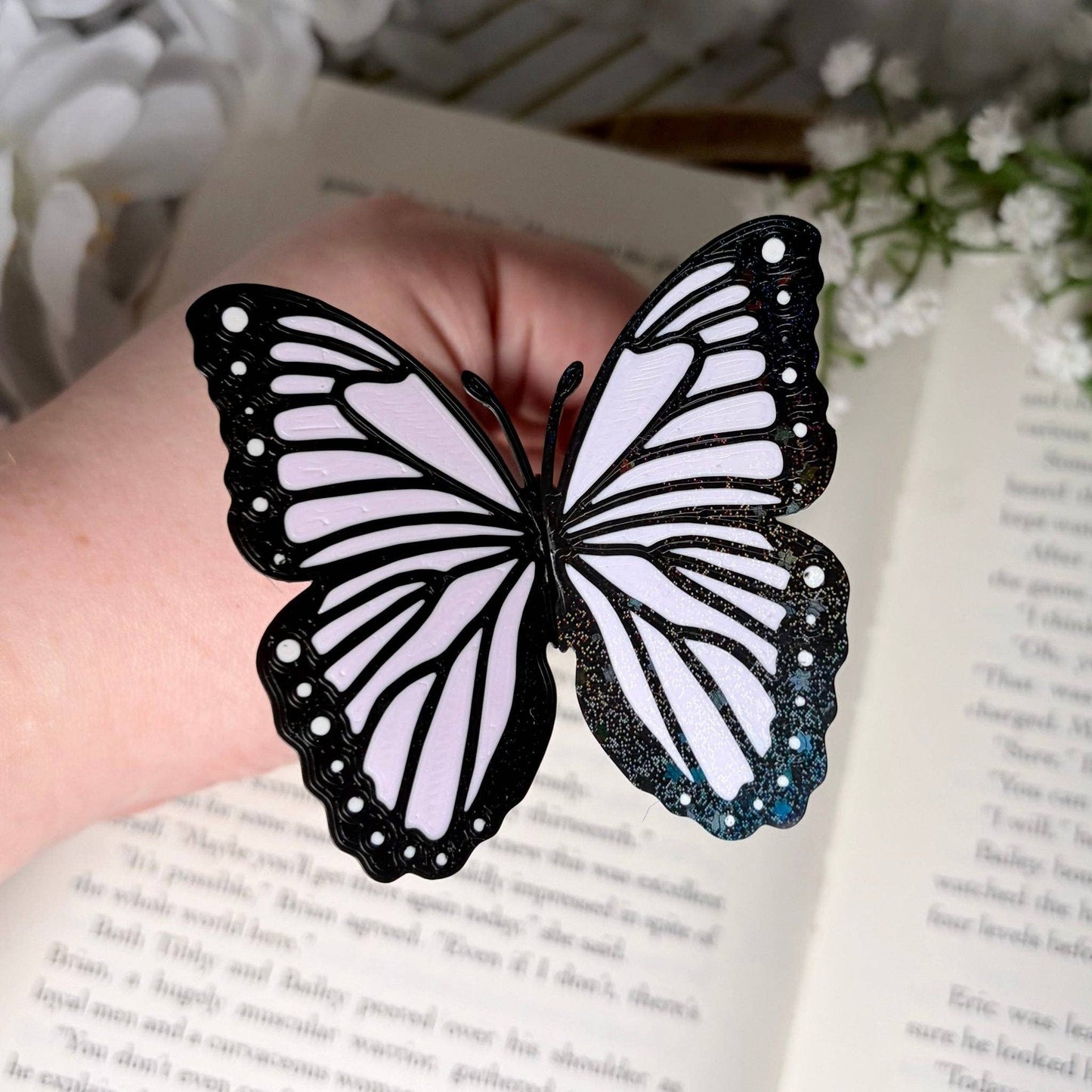 Butterfly Bookmark | 3D Printed Butterfly Bookmark | Sparkle Finish | Foldable Book Lover Gift