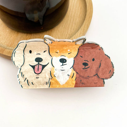 Three Best Friends Dog Hair Clip, Acetate Animal hair clips