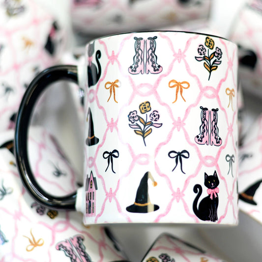 Halloween Coquette Ceramic Mug, Halloween Mug, Mug
