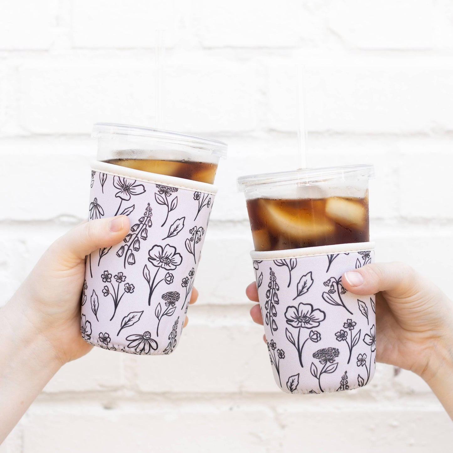 Floral Drink Sleeve | Iced Coffee Koozie | Drink Cover: Countryside Blooms / Regular